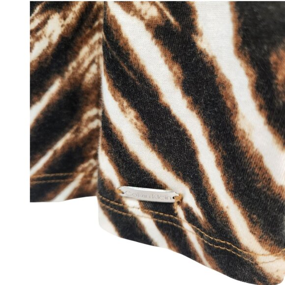 Calvin Klein Women's Animal Print Puff Sleeve Blouse Top Size Medium - Picture 6 of 10